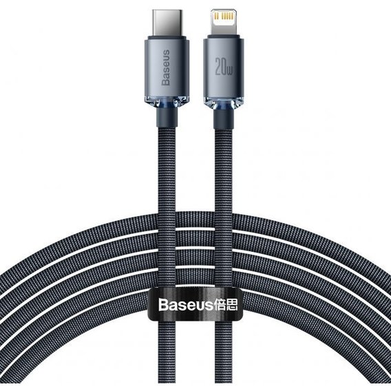 Кабель Baseus Cable USB-C to Lightning Crystal Shine 20W 2m Black (CAJY000301)
