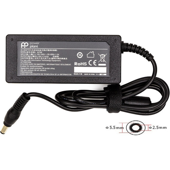Зарядное устройство PowerPlant ASUS 220V, 19V 65W 3.42A 5.5*2.5 (AS65F5525)