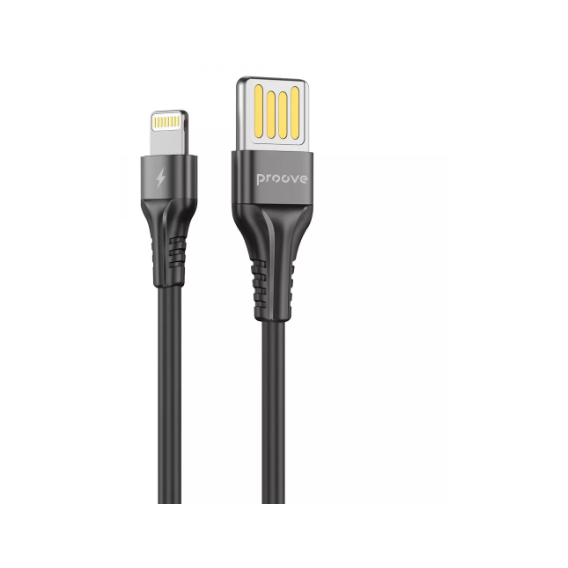 Кабель Proove USB Cable to Lightning Double Way Silicone 2.4A 1m Black (CCDS20001101)