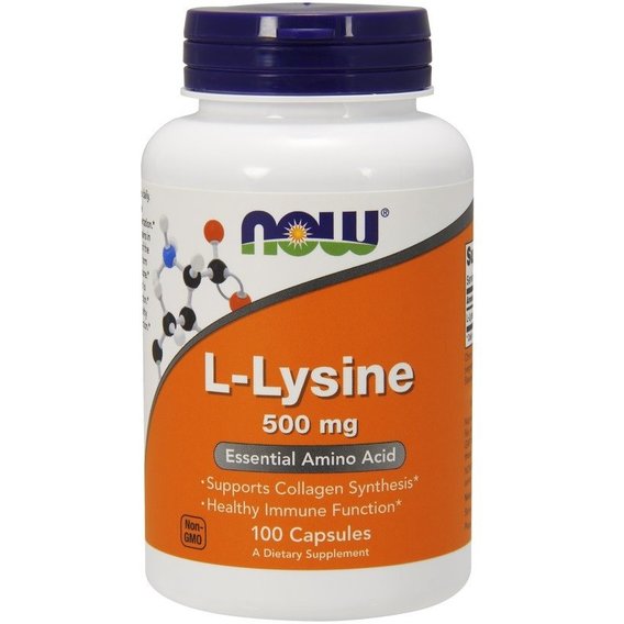 NOW Foods L-Lysine 500 mg Capsules 100 caps