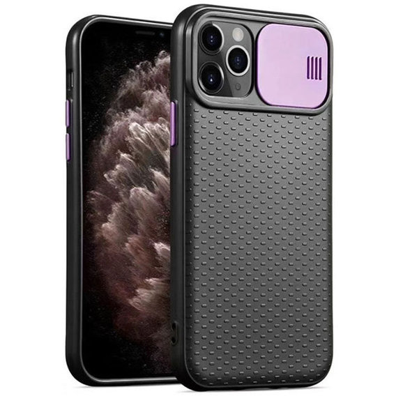 Аксессуар для iPhone TPU Case Textured Point Camshield Black/Purple for iPhone 11 Pro