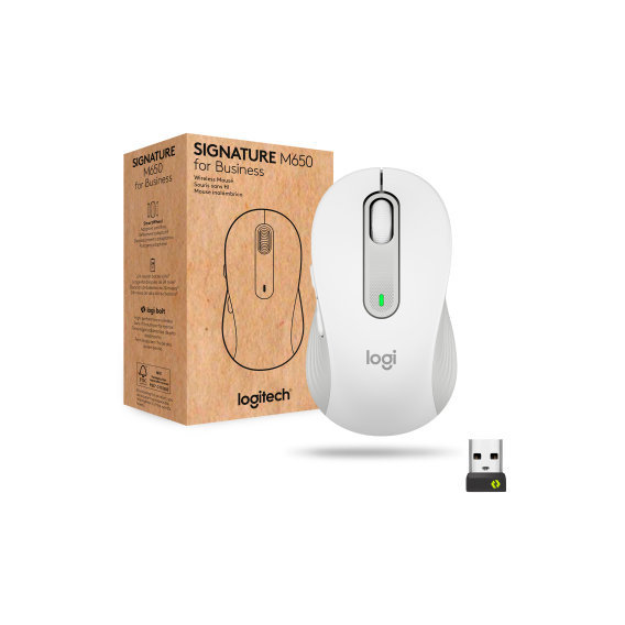 Мышь Logitech Signature M650 L Wireless Mouse for Business Off-White (910-006349)