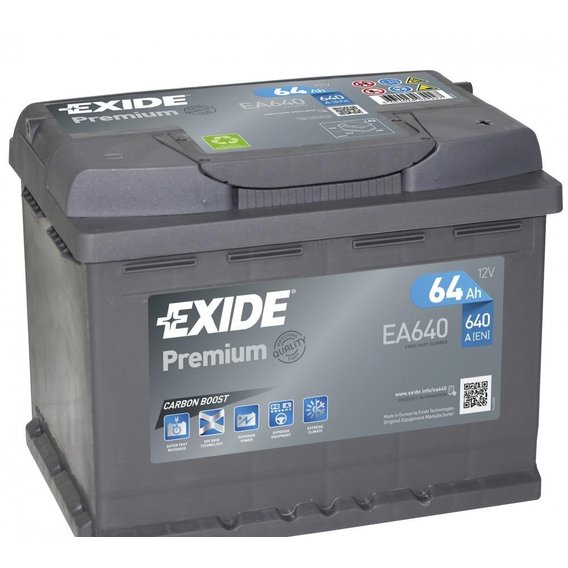 Автомобильный аккумулятор EXIDE 6СТ-64 АзЕ PREMIUM EA640