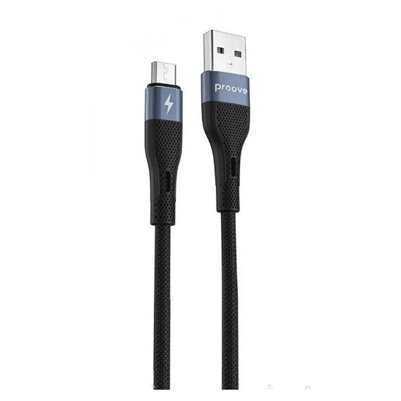 Кабель Proove USB Cable to microUSB Light Silicone 2.4A 1m Black