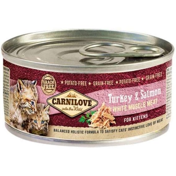 

Влажный корм Carnilove Turkey & Salmon for kittens с индейкой и лососем для котят 100 g (8595602519286)