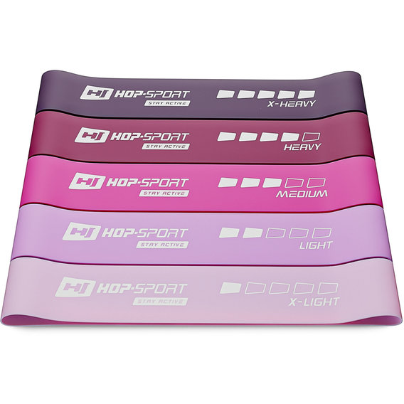 Эспандер Hop-Sport Набор резинок для фитнеса 60x5 см розовый (HS-L650RLP)