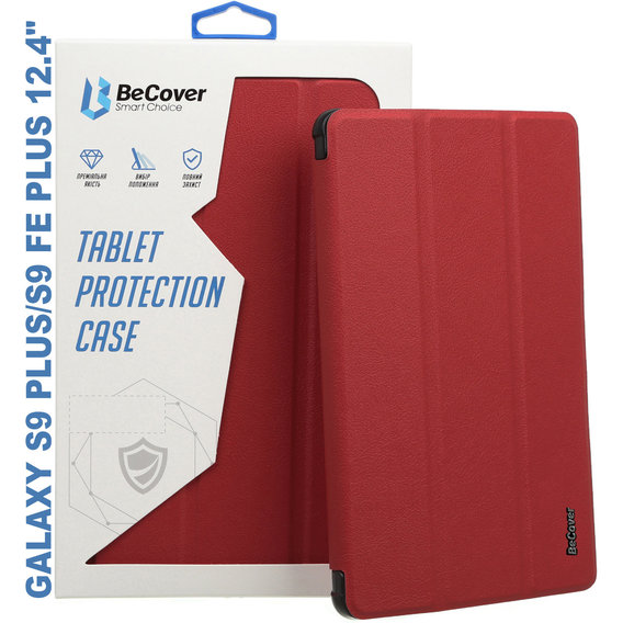 Аксессуар для планшетных ПК BeCover Smart Case Red Wine for Samsung X810 Galaxy Tab S9 Plus / S9 FE Plus SM-X610/SM-X616B (710372)