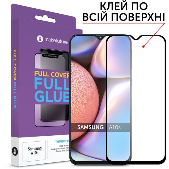 Аксессуар для смартфона MakeFuture Tempered Glass Full Cover Glue Black (MGF-SA10S) for Samsung A107 Galaxy A10s