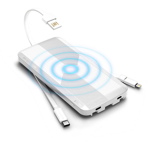 Внешний аккумулятор iWALK Power Bank Scorpion Air 8000mAh Lightning/microUSB/USB-C with Wireless Charger White (UBA8000)