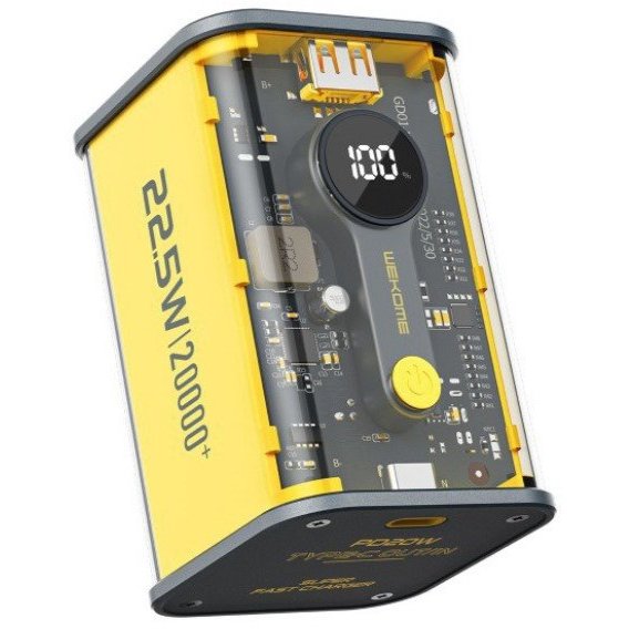 Внешний аккумулятор WK Wekome Power Bank 20000mAh Vanguard Fast Charging PD20W+22.5W Yellow (WP-337)