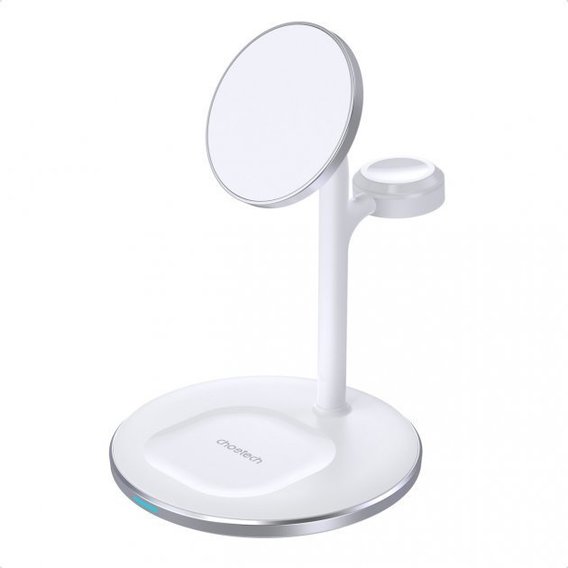 Зарядное устройство Choetech Wireless Charger T585-F White for iPhone 15 I 14 I 13 I 12 series, Apple Watch and Apple AirPods