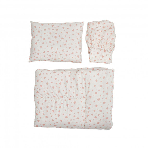 Набор для детской кроватки Twins Romantic Сердечки кораллово-белый 3060-TPR-15