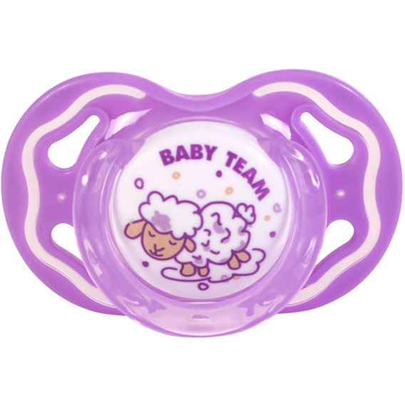Пустышка Baby Team силиконовая классическая, 1шт. 6+ (3014 фиолетовый)