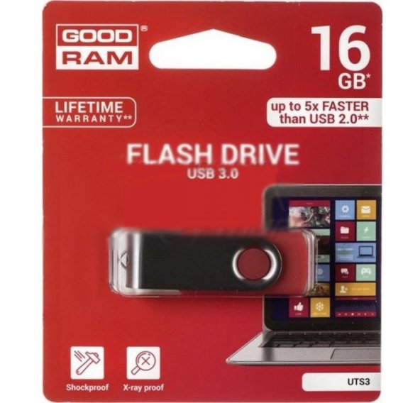 USB-флешка GOODRAM 16GB UTS3 Twister USB 3.0 Red (UTS3-0160R0R11)