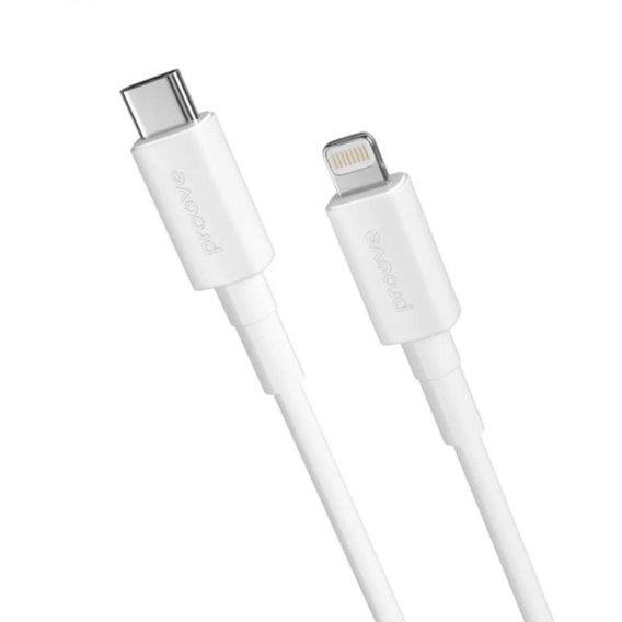 Кабель Proove Cable USB-C to Lightning Small Silicone 20W 1m White