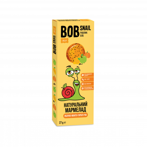 Натуральный фруктовый мармелад Bob Snail яблоко-манго-тыква-чиа 27 г