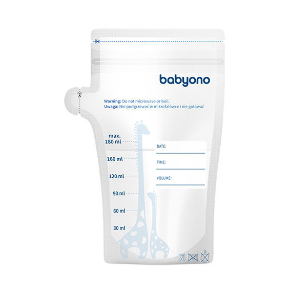 Пакеты BabyOno для хранения грудного молока 180 мл 30 шт (1084)