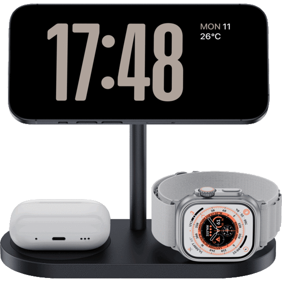 Зарядний пристрій Benks Wireless Charger Base Station W15 3-in-1 Infinity Omni 15W для iPhone 15 I 14 I 13 I 12 series, Apple Watch and Apple AirPods