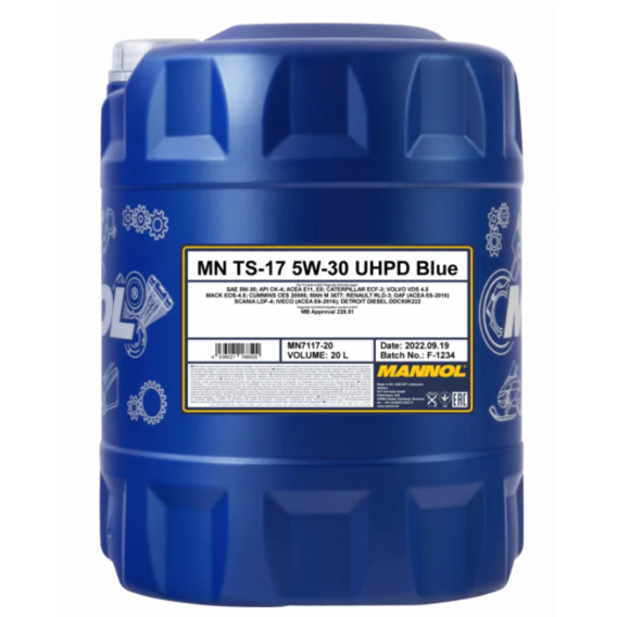 Моторное масло Mannol TS-17 BLUE UHPD 5W-30 20 л (MN7117-20)