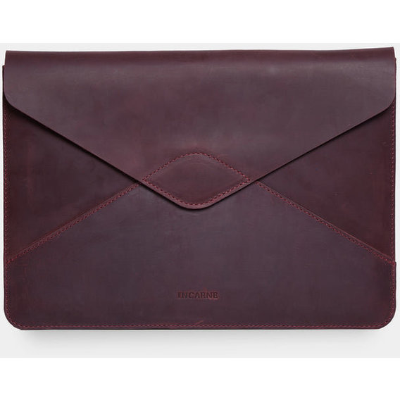 INCARNE Handmade Leather Cover Magnetic Message Bordo for MacBook Pro 16" M3 | M2 | M1