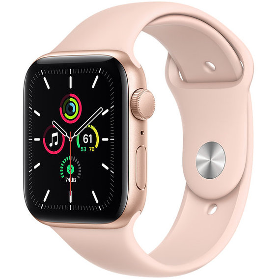 Apple Watch SE 44mm GPS Gold Aluminum Case with Pink Sand Sport Band (MYDR2)