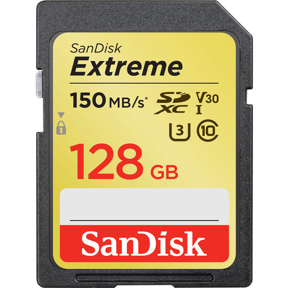 Карта памяти SanDisk 128GB SDXC Class 10 UHS-I U3 V30 Extreme (SDSDXV5-128G-GNCIN)