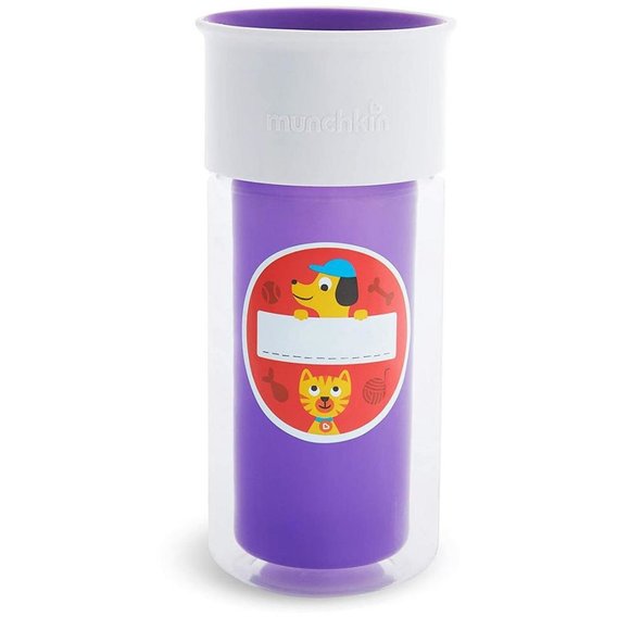 Чашка-непроливайка Munchkin Miracle 360 Insulated Sticker Фиолетовая 266 мл (17407.04)