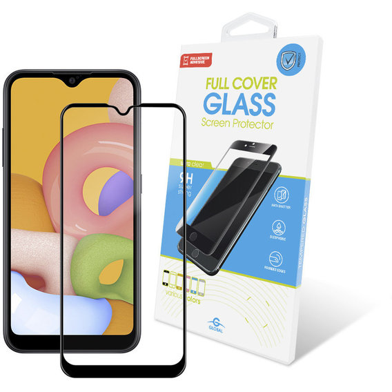 Аксесуар для смартфона Global Tempered Glass Full Glue Black for Samsung A015 Galaxy A01