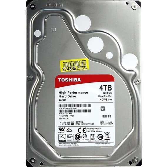 Внутренний жесткий диск Toshiba X300 4 TB HDWE140UZSVA