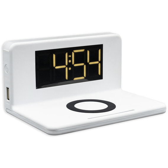 Зарядное устройство Qitech Wireless Charger with Alarm Clock White (QT-Clock1wh)