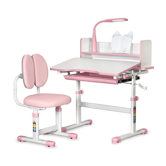 Комплект мебели ErgoKids стол + стул + полка + лампа BD-24 Pink (арт. BD-24 PN)