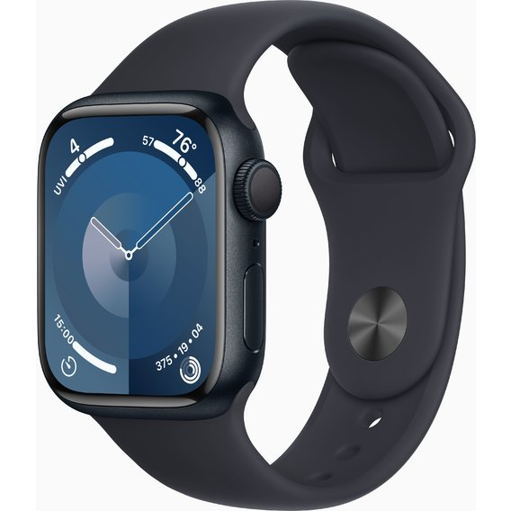 Apple Watch Series 9 41mm GPS Midnight Aluminum Case with Midnight Sport Band - S/M (MR8W3)