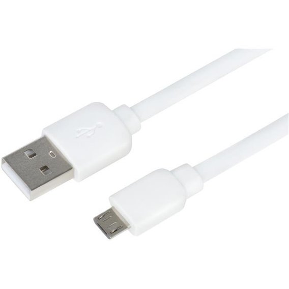 Кабель 2E USB Cable to microUSB Flat Molding 1m White (2E-CCMPVC-1MWT)