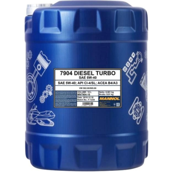 Моторное масло Mannol Diesel Turbo 5W-40, 10 л (MN7904-10)