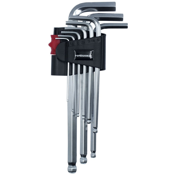 Набор Г-образных ключей Haisser HEX шароподобные удлиненные 9 шт 1.5-10 мм (48111)