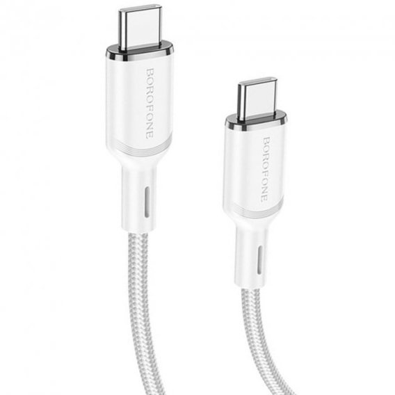 Кабель Borofone USB-C to USB-C Cyber 1m White (BX90)