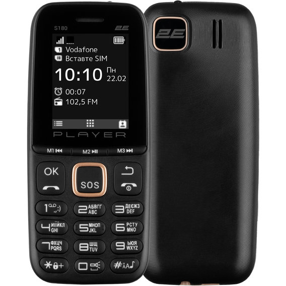Мобильный телефон 2E S180 2021 DualSim Black & Gold (UA UCRF)