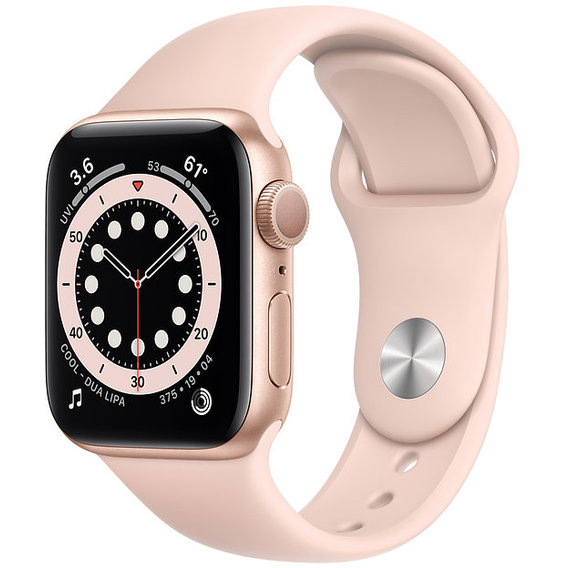 Apple Watch Series 6 40mm GPS Gold Aluminum Case with Pink Sand Sport Band (MG123)