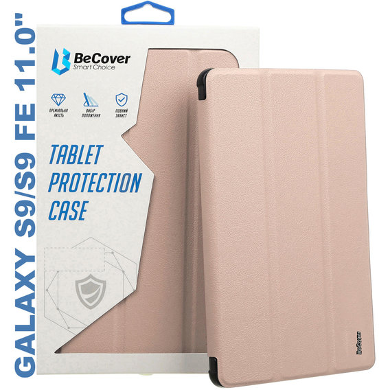 Аксессуар для планшетных ПК BeCover Case Book Soft Edge with Pencil mount Pink for Samsung X710 Galaxy Tab S9 / X510/X516B Galaxy Tab S9 FE (710442)