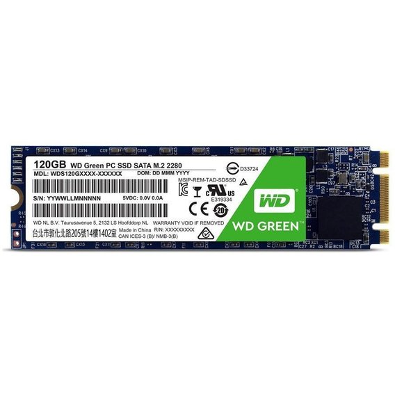 Western Digital SSD M.2 2280 Green 120Gb (WDS120G2G0B)