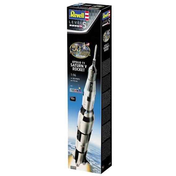 Сборная модель Revell набор Ракета-носитель Сатурн 5 миссии Аполлон 11. К 50-летию высадки на Луну. уровень 5 масштаб 1:96