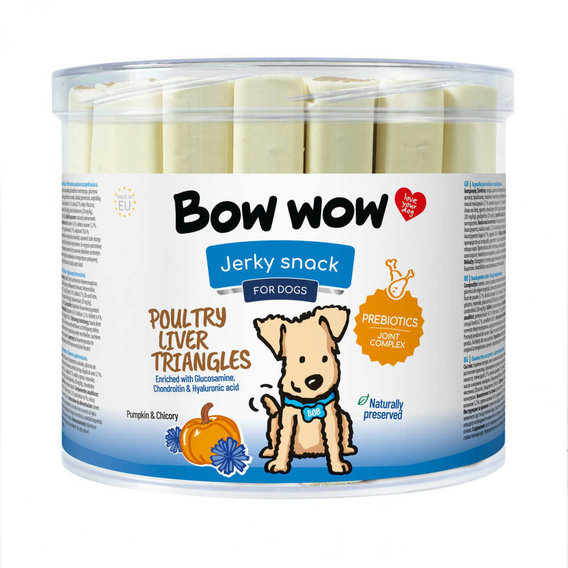 Ласощі для собак Bow wow палички з печінкою птиці 12 см 45 шт. (BW112)