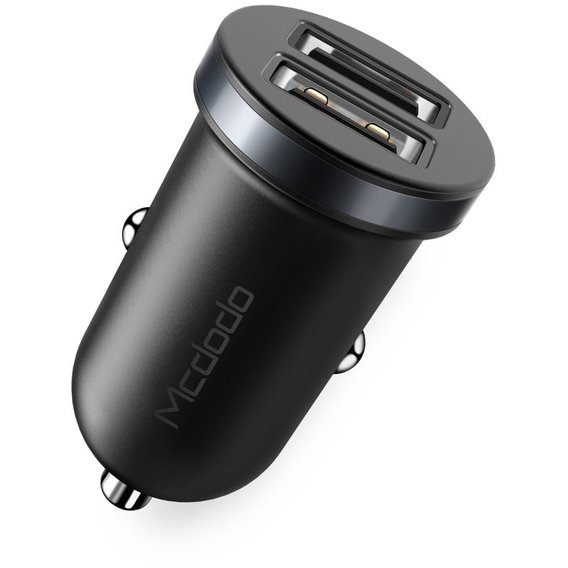 Зарядное устройство Mcdodo USB Car Charger 2xUSB 12W Cuttlefish Black (CC-6600)