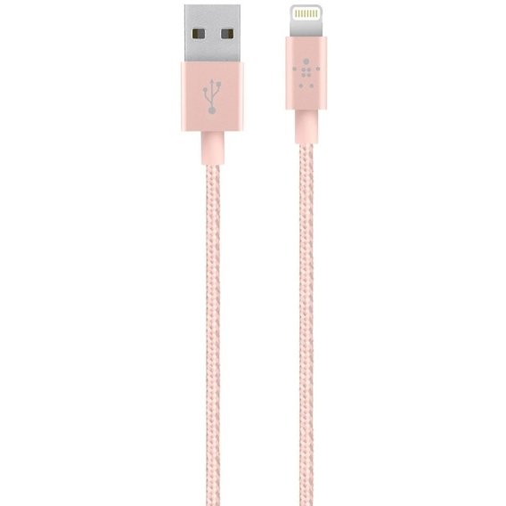 Кабель Belkin USB Cable to Lightning MIXIT PREMIUM METALLIC 1.2m Rose Gold (F8J144BT04-C00)