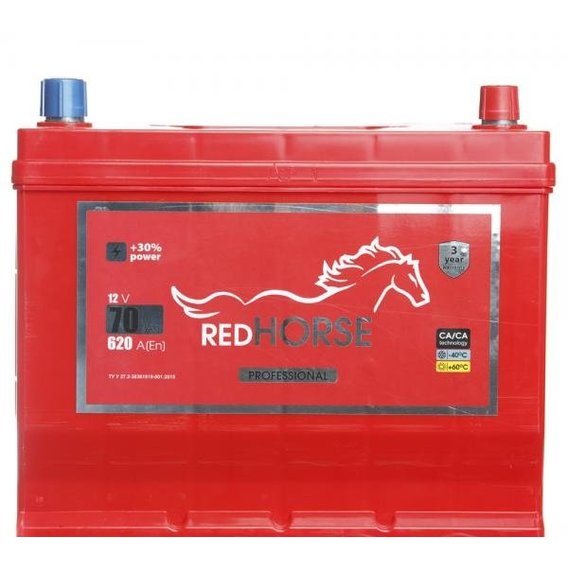Автомобильный аккумулятор Red Horse 6СТ-70 АзЕ Professional ASIA