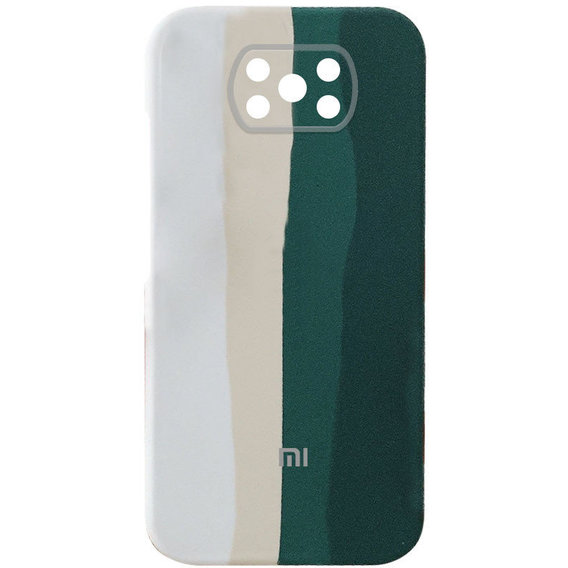 Аксессуар для смартфона Mobile Case Silicone Cover Shield Camera Rainbow White/Green for Xiaomi Poco X3 / Poco X3 Pro