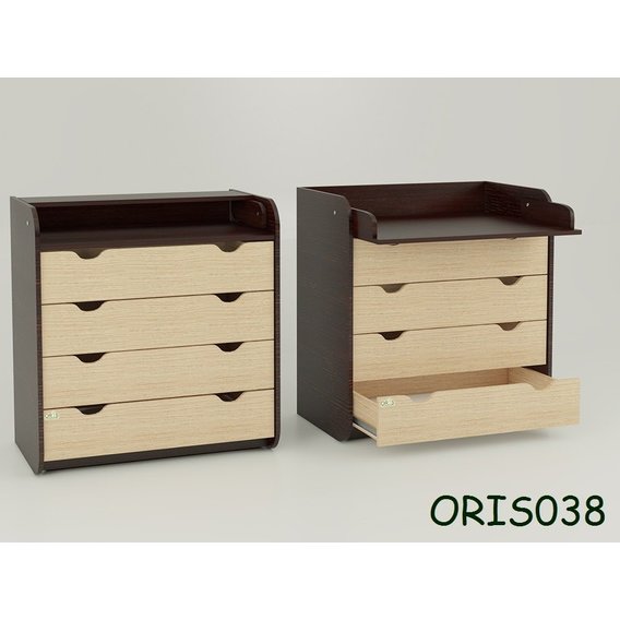 Пеленальный комод Natural с 4 ящиками Комби 1 (венге) (ORIS038)