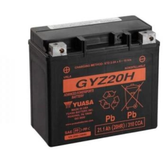 Автомобильный аккумулятор Yuasa 12V 21.1Ah High Performance MF VRLA Battery (GYZ20H)