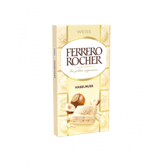 Шоколад Ferrero Rocher Белый с ореховым кремом 90 г (WT4838)