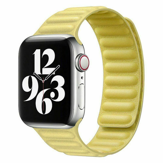 Аксессуар для Watch Fashion Leather Link Yellow for Apple Watch 42/44/45/49mm